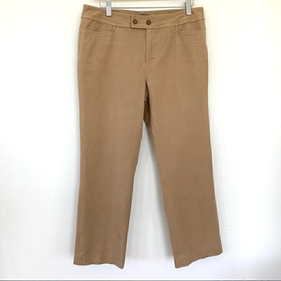 Chaps Ralph Lauren cropped trousers, petite size, stretch cotton blend - Picture 2 of 9